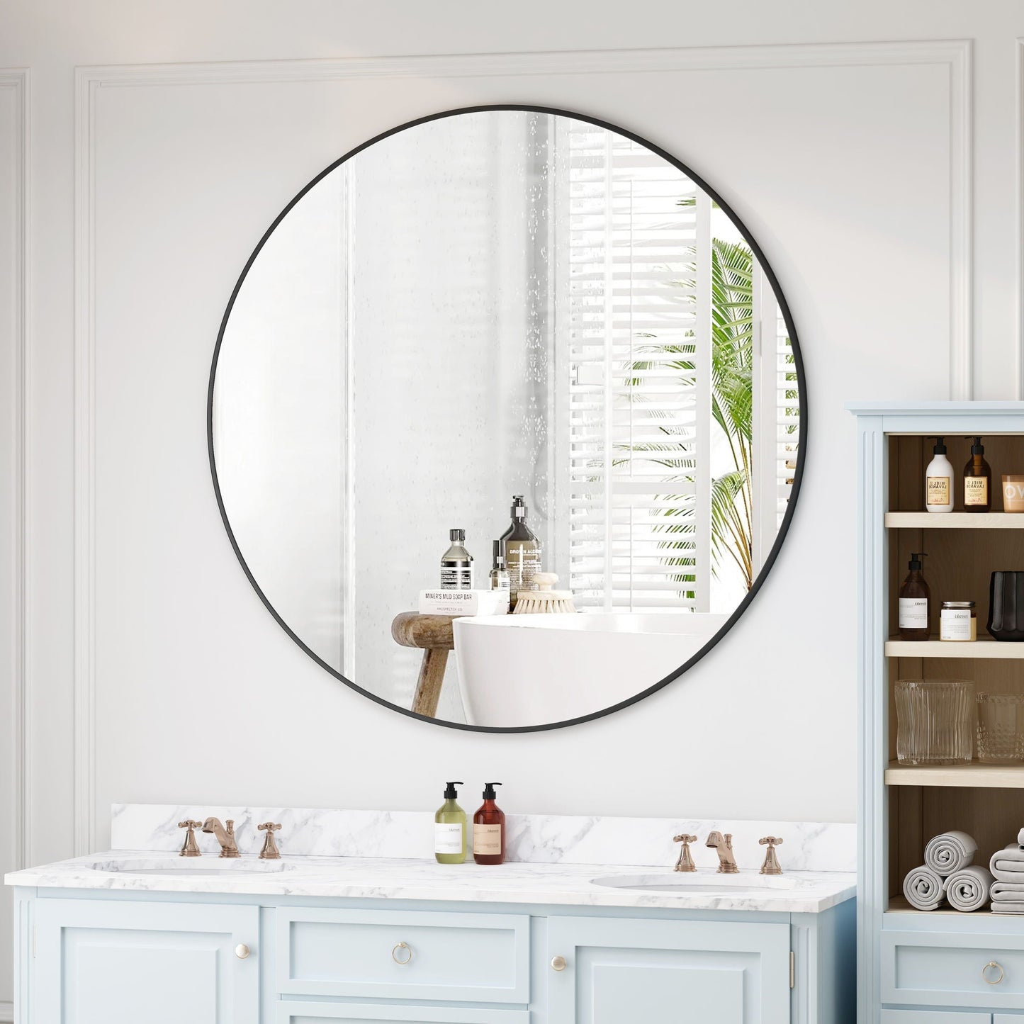 Metal Framed Circle Mirror