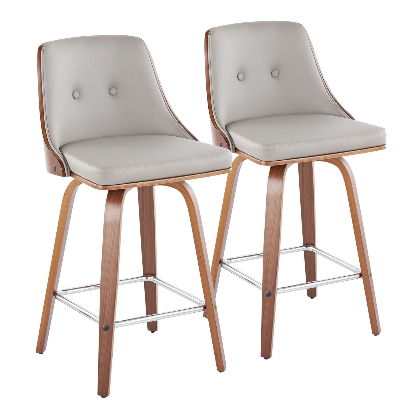 Gianna - Mid Century Modern Fixed Height Counter Stool (Set of 2)