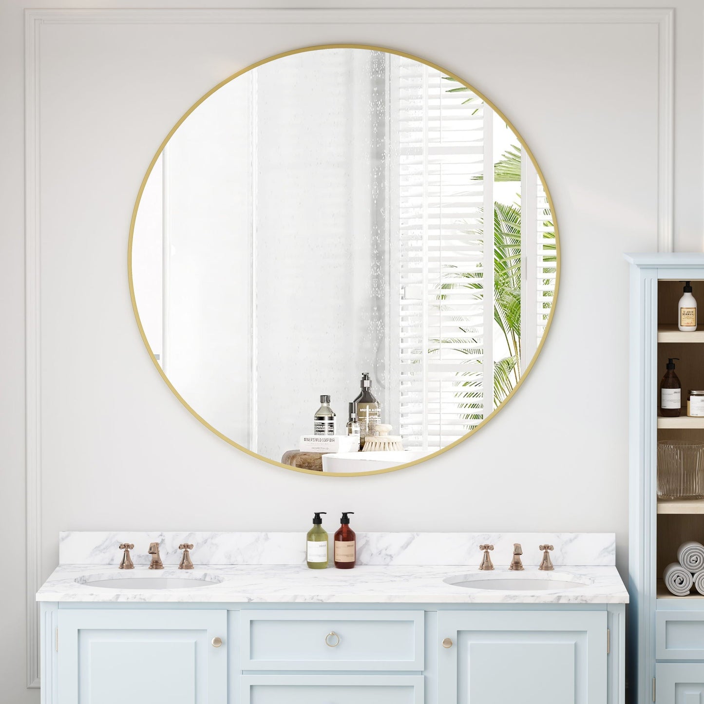 Metal Framed Circle Mirror