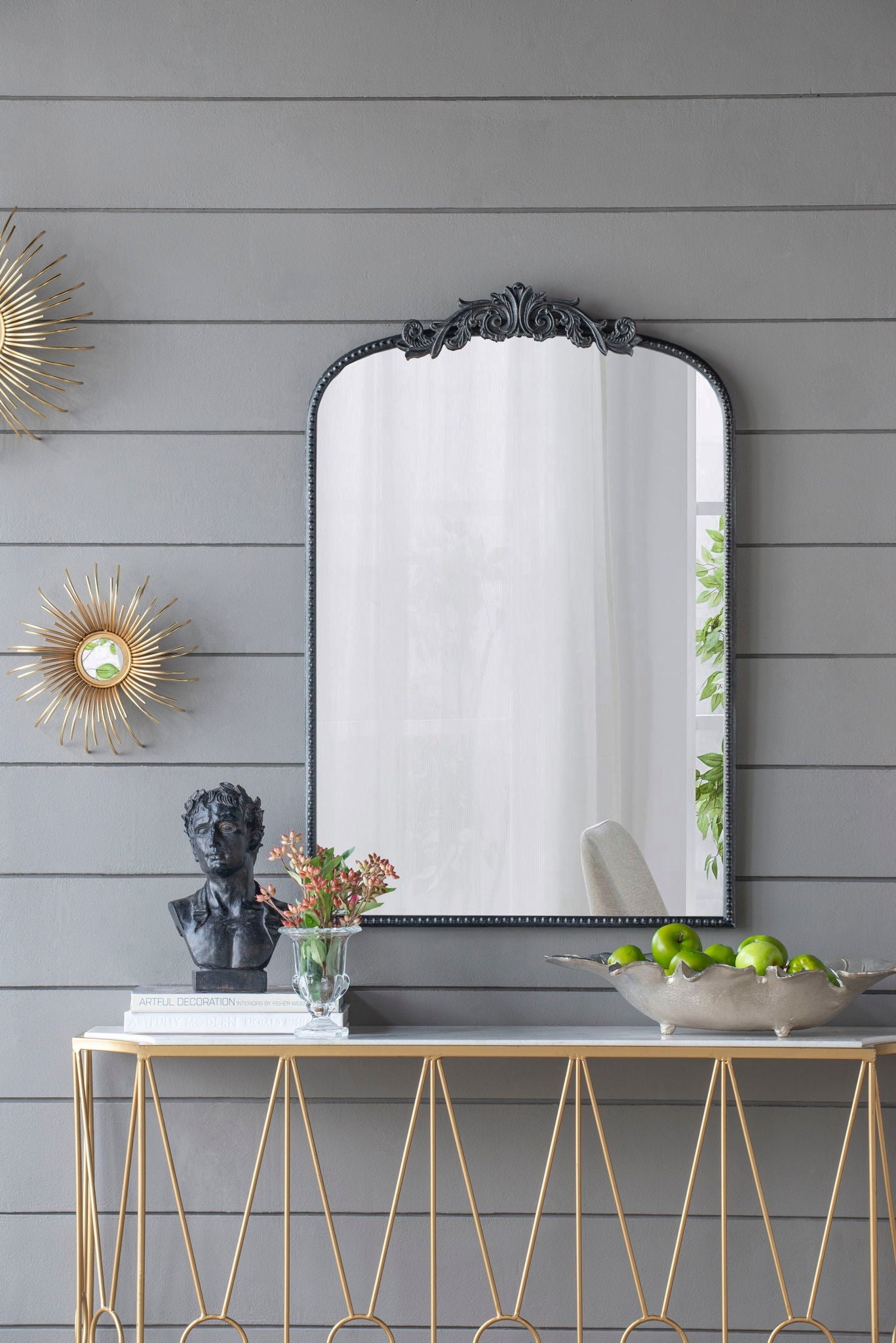 Baroque Inspired Arched Wall Mirror