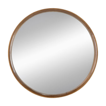 Round Wood Mirror