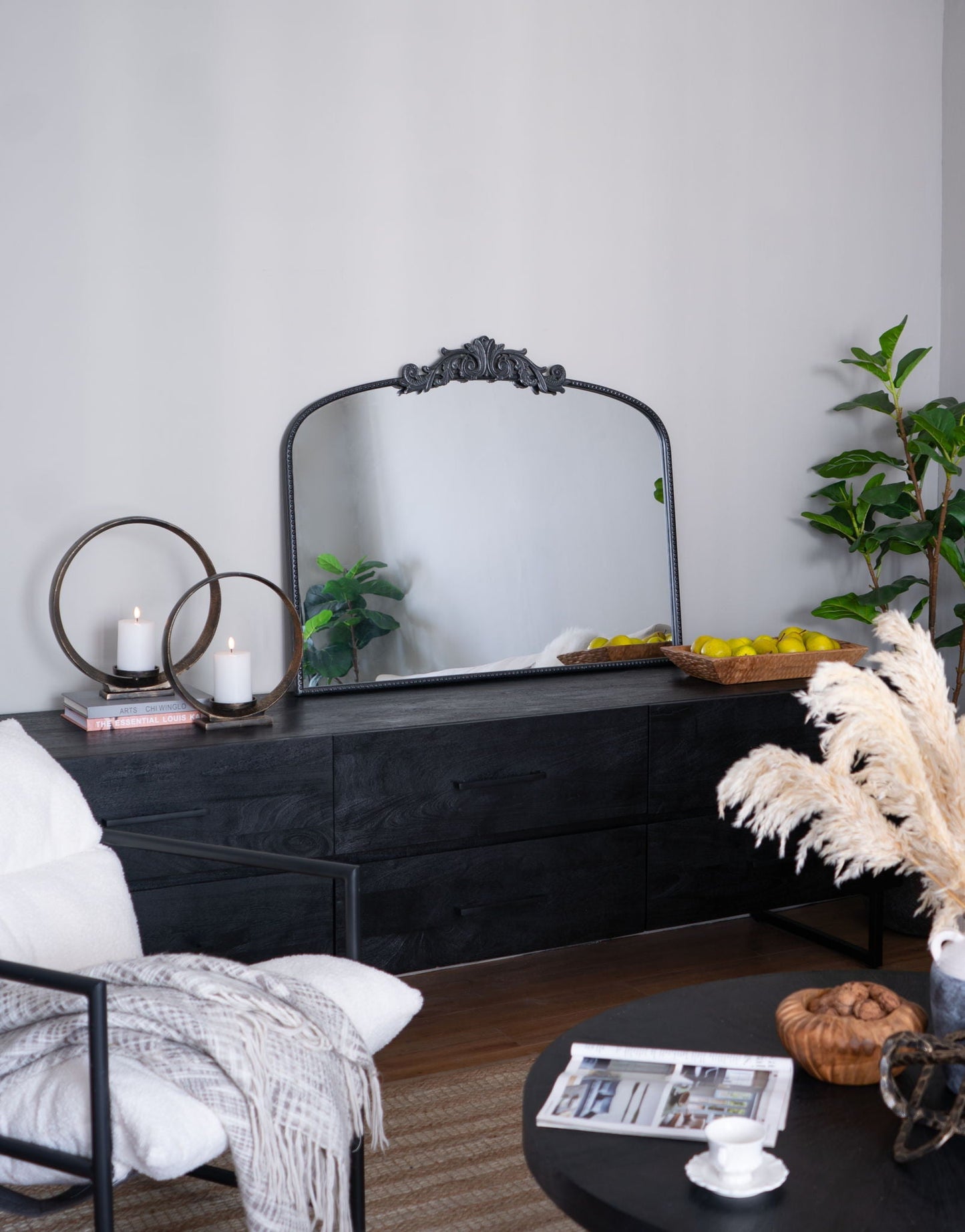 Baroque Inspired Arched Wall Mirror