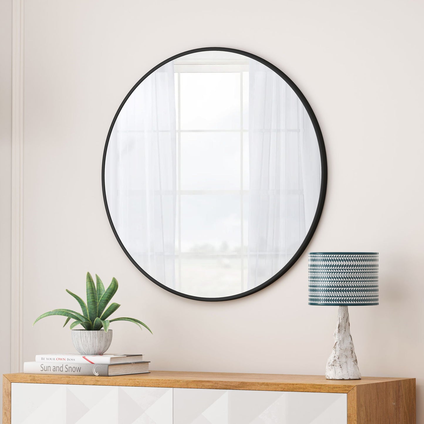 Metal Framed Circle Mirror