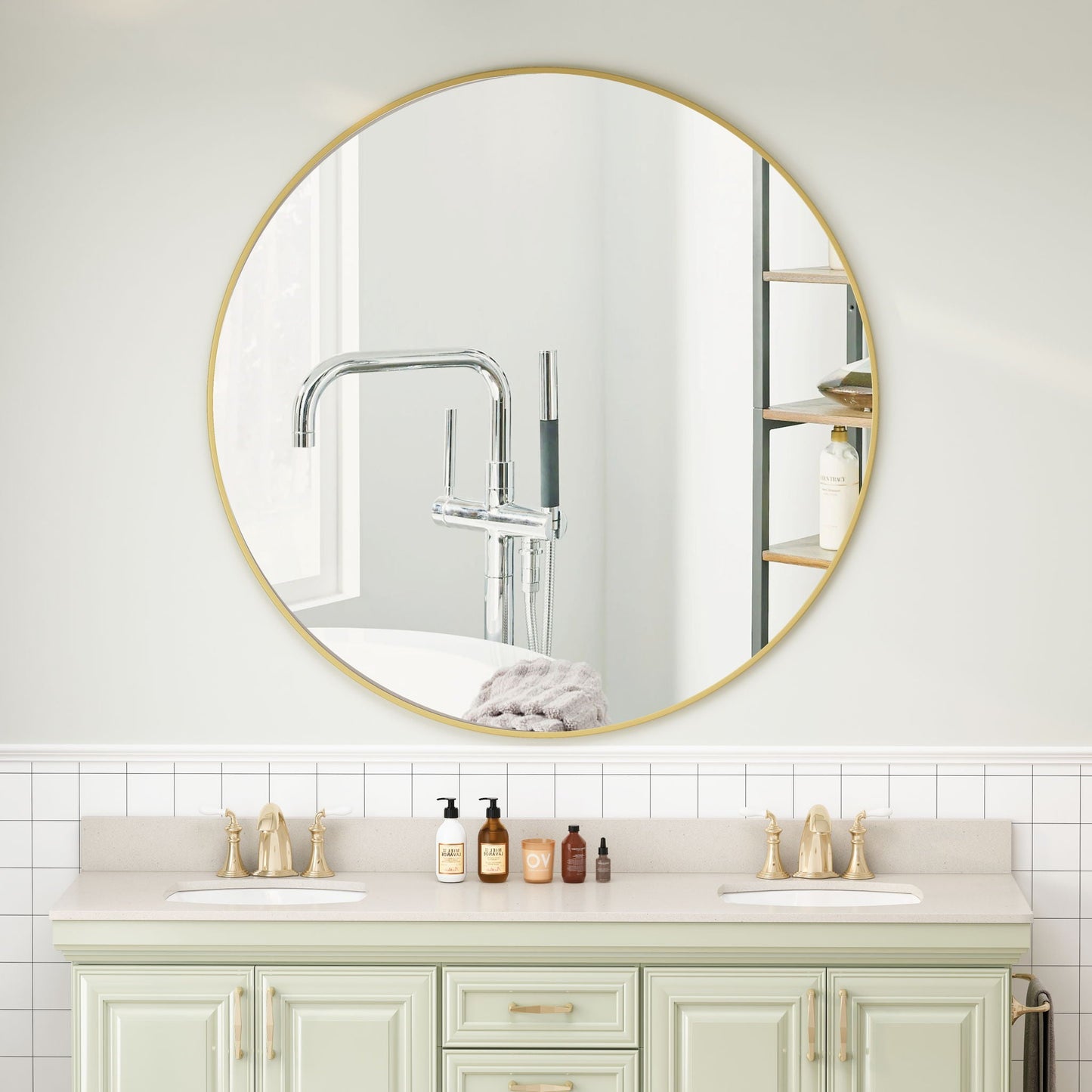 Metal Framed Circle Mirror