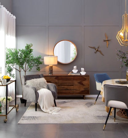 Round Wood Mirror