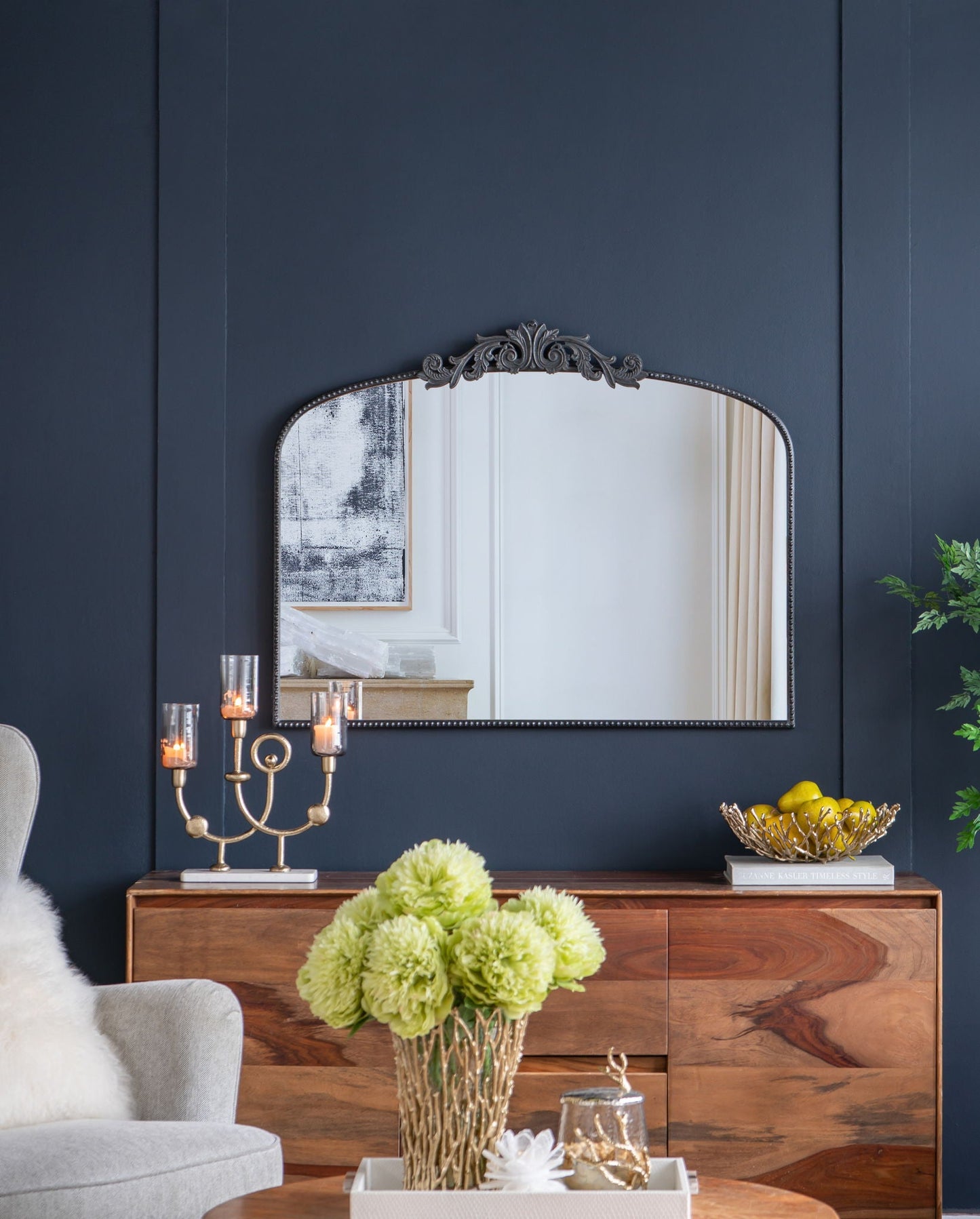 Baroque Inspired Arched Wall Mirror