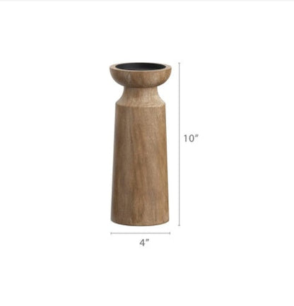 Solid Wood Retro Candlestick Holder