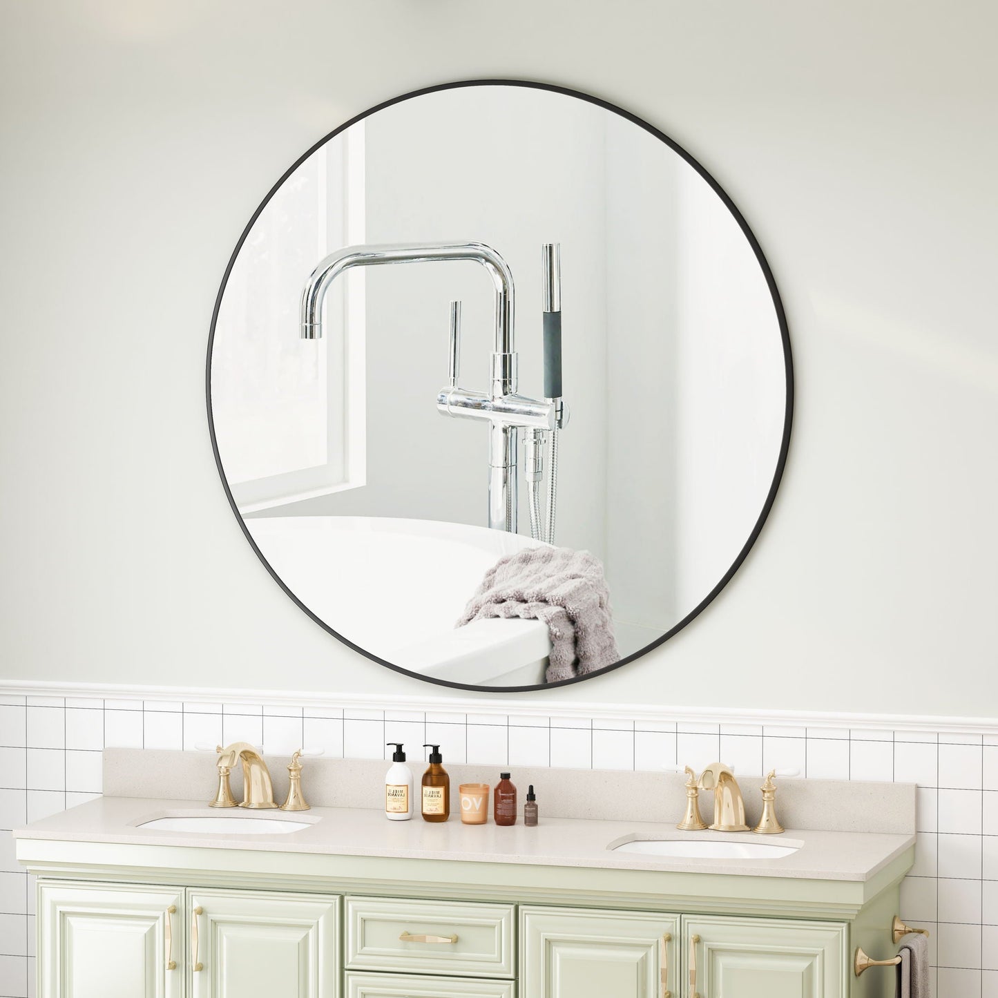Metal Framed Circle Mirror