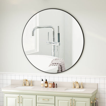Metal Framed Circle Mirror