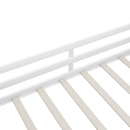 Low Loft Bed With Movable Shelves And Ladder