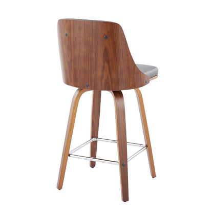 Gianna - Mid Century Modern Fixed Height Counter Stool (Set of 2)