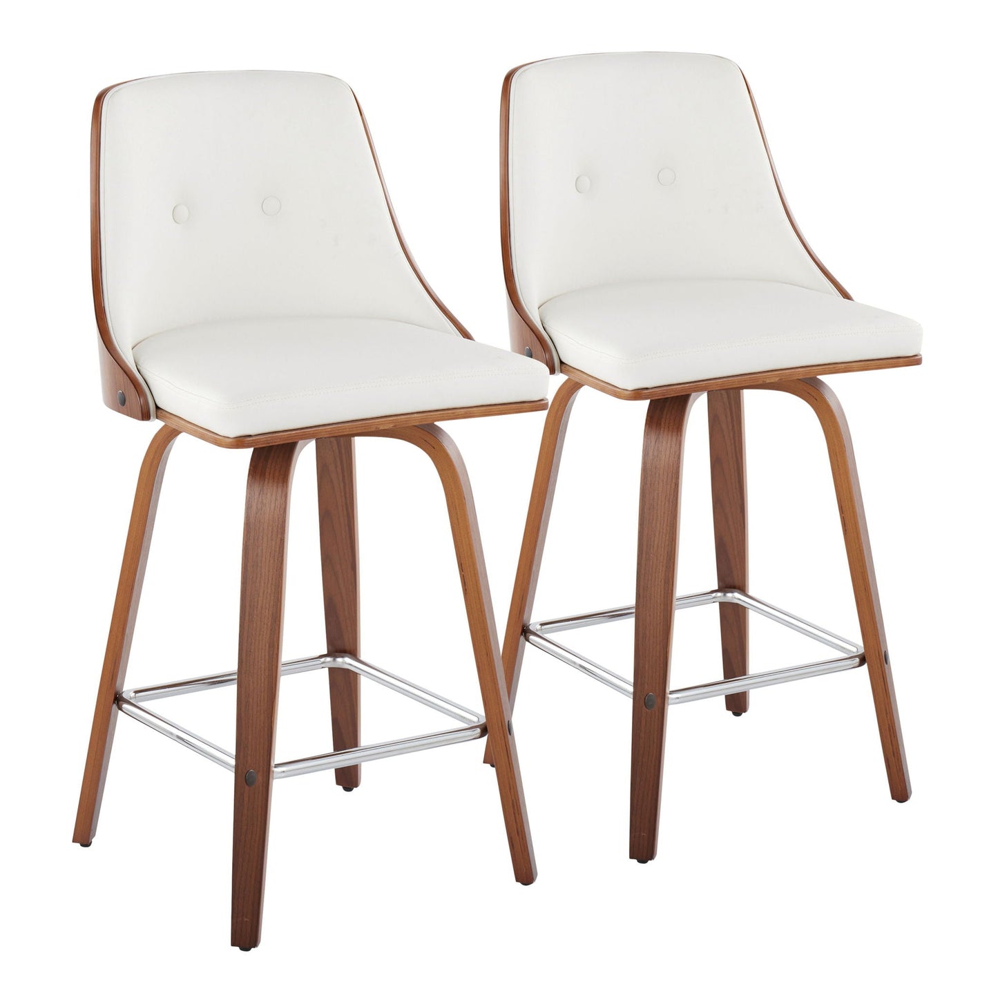 Gianna - Mid Century Modern Fixed Height Counter Stool (Set of 2)