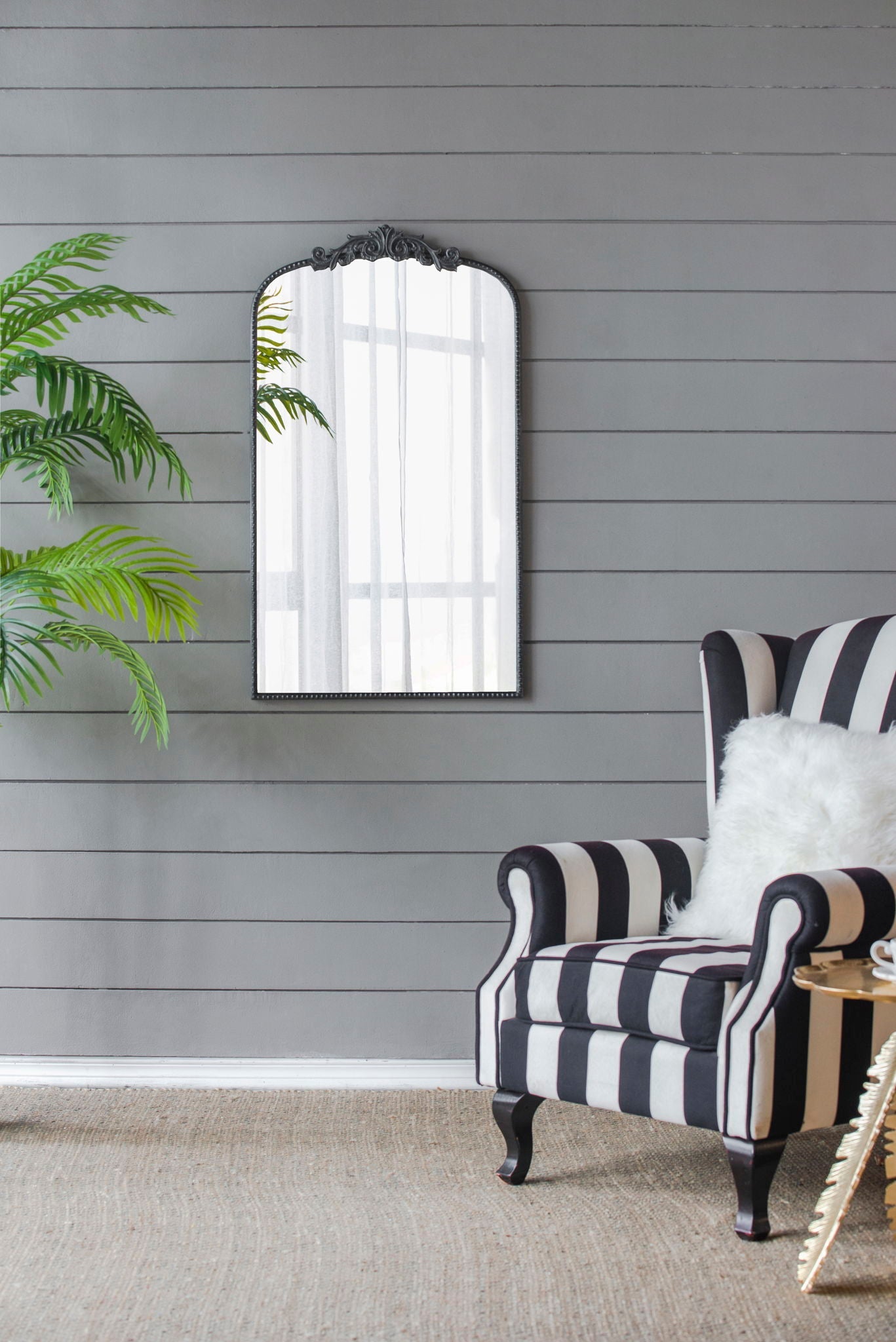 Baroque Inspired Arched Wall Mirror