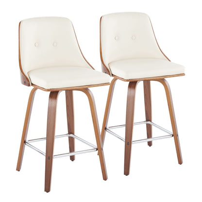 Gianna - Mid Century Modern Fixed Height Counter Stool (Set of 2)
