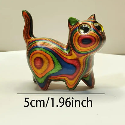 Creative wooden sculpture small cat