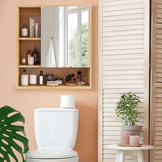 Bamboo Bathroom Vanity Mirror Medicine Cabinet