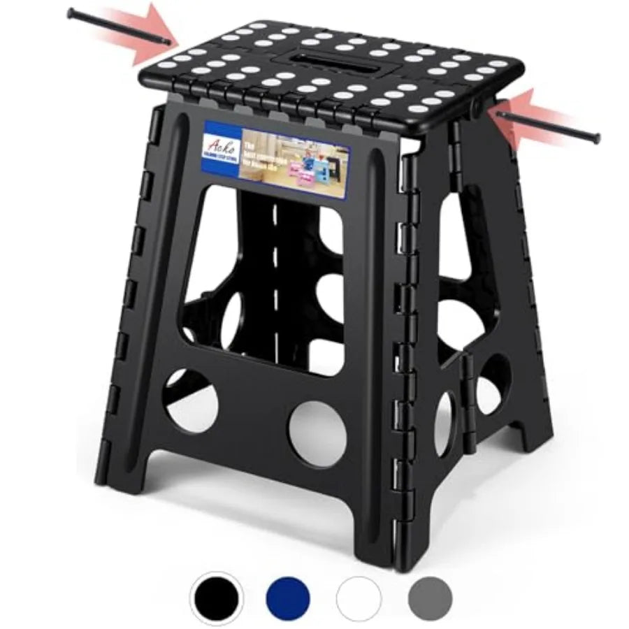 Folding Step Stool Foldable 400 lbs Capacity, Plastic Stools for Adults and,Collapsible Stools for Kitchen, Steppg Stool with H