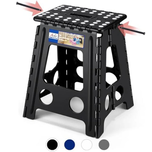 Folding Step Stool Foldable 400 lbs Capacity, Plastic Stools for Adults and,Collapsible Stools for Kitchen, Steppg Stool with H