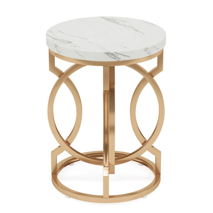Tribesigns Modern 20" Round Marble Table With Thick Wood Top