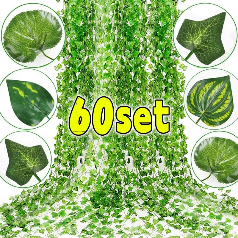 Artificial Green Ivy Leaf Rattan Creeper Leaves