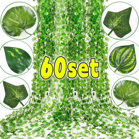 Artificial Green Ivy Leaf Rattan Creeper Leaves