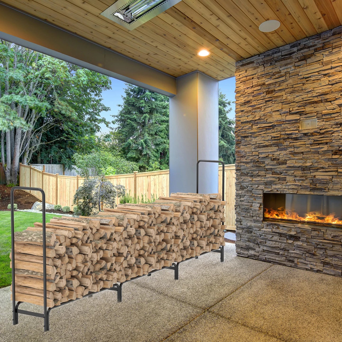 Heavy Duty Metal Wood Log Store