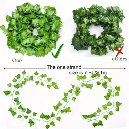 Artificial Green Ivy Leaf Rattan Creeper Leaves