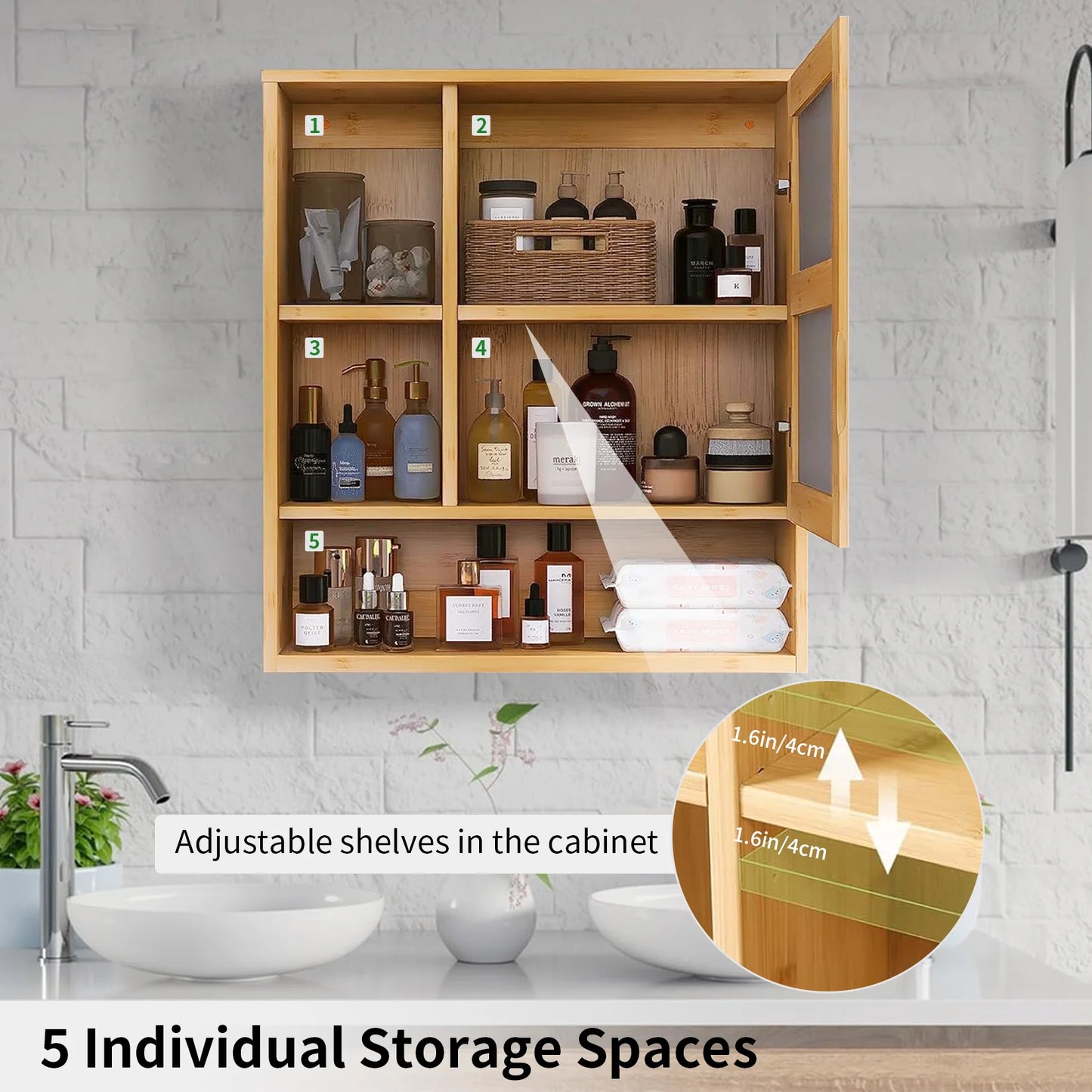 Bamboo Bathroom Vanity Mirror Medicine Cabinet