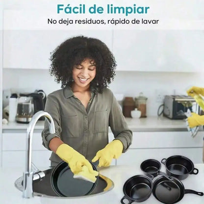 13 Piece Nonstick Kitchenware Set Induction Pots and Spoons Kit, Black Frying Pan & Milk Pot Perfect for Family Dinner & Camping