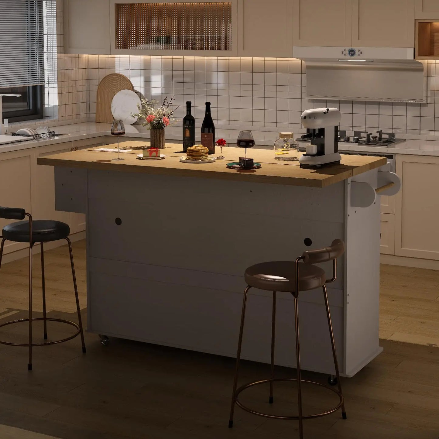 60" Rolling Kitchen Island