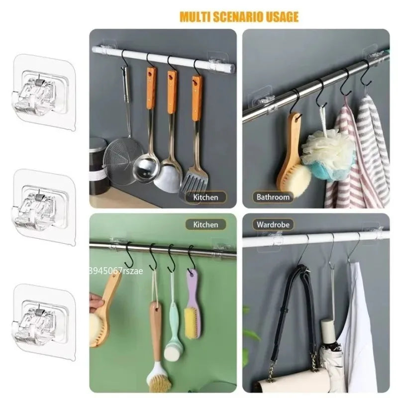 No Drill Curtain Rod Hooks Horizontal Bar