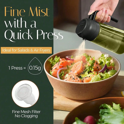 Premium Dark Glass Olive Oil Dispenser 2 In 1 Cooking Oil Spray Bottle Multipurpose Kitchen Oil Mister Perfect For Air Fryer BBQ Grilling Household Cooking Supplies Random Color Shipment
