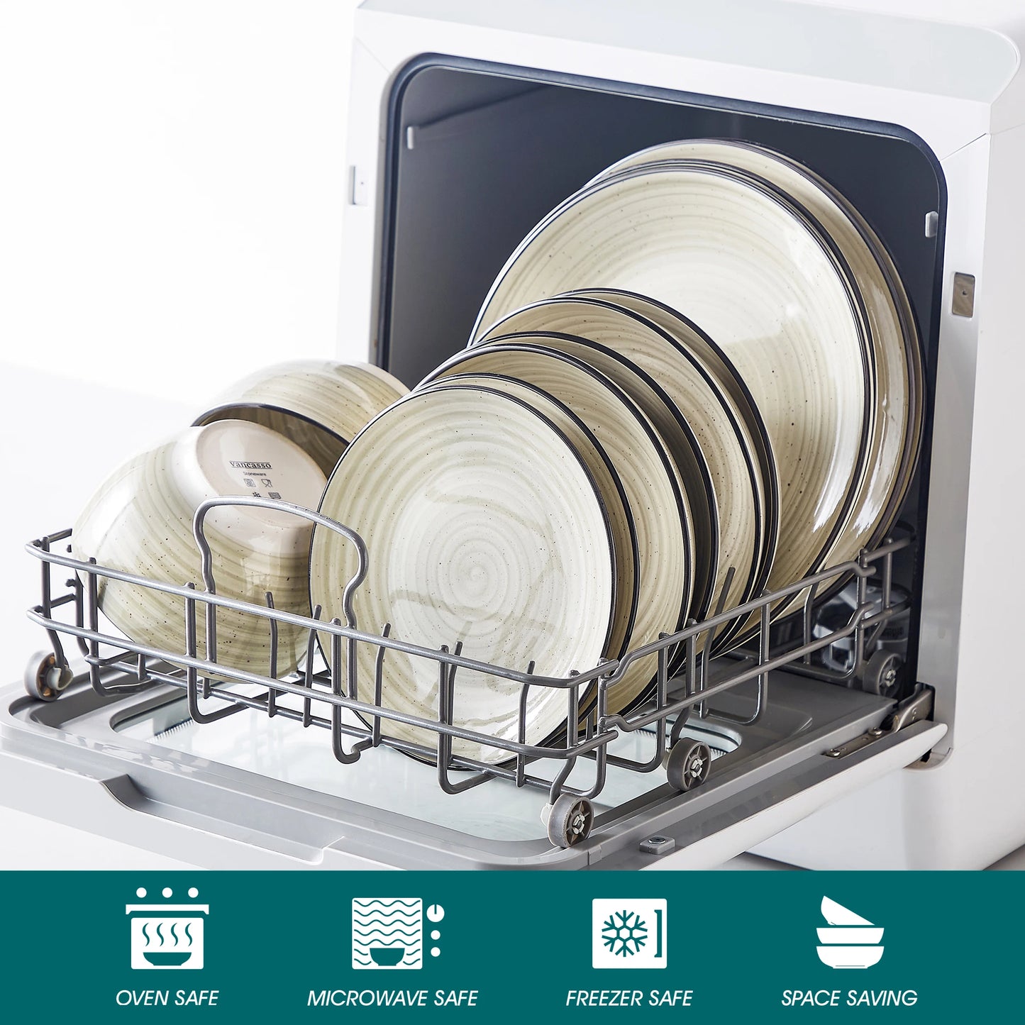 24/48 Piece Ceramic Beige Dinnerware Sets