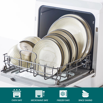 24/48 Piece Ceramic Beige Dinnerware Sets