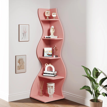 Tribesigns Corner Shelf, Modern , Stylish Corner Small Bookcase Storage Rack Plant Stand