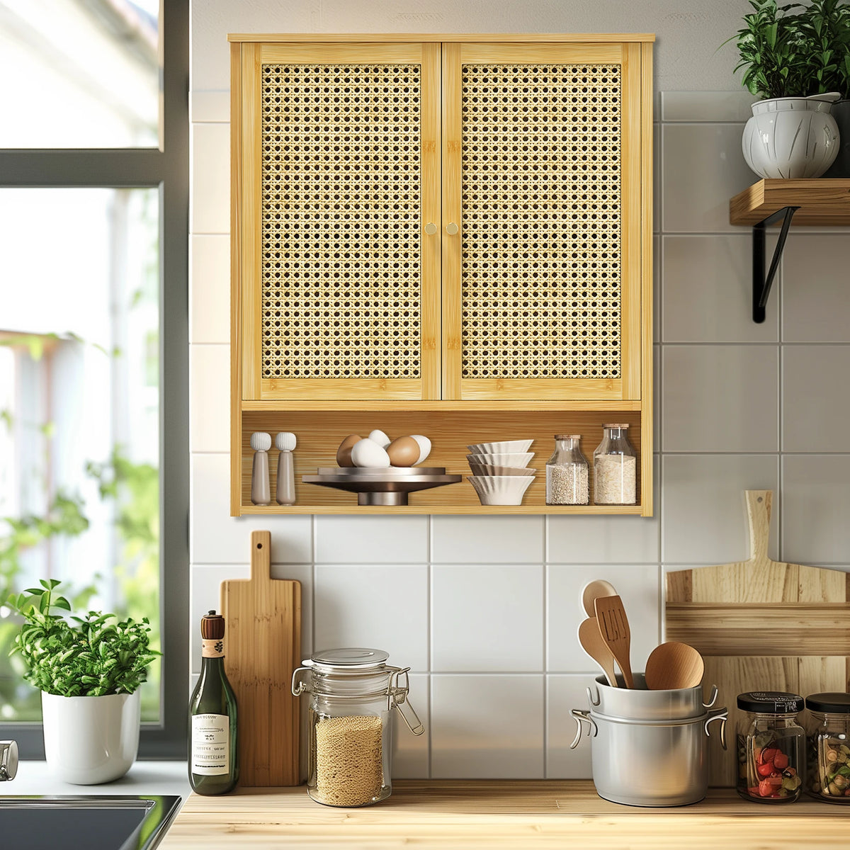 Bamboo Bathroom Wall Cabinet,