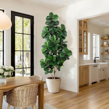 4FT/5FT/6FT/7FT Fiddle Leaf Fig Tree Artificial with Leaves