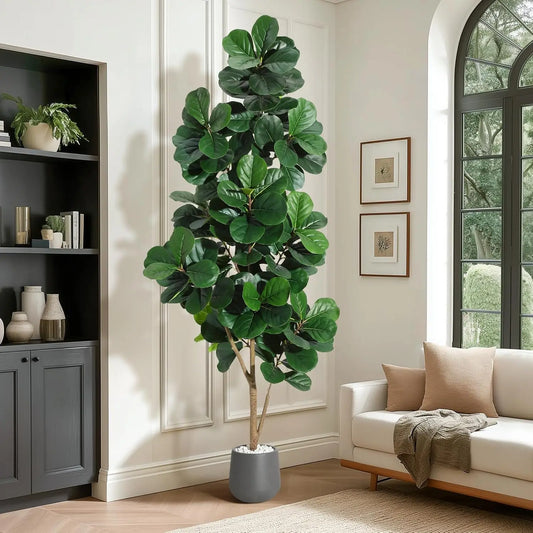 4FT/5FT/6FT/7FT Fiddle Leaf Fig Tree Artificial with Leaves