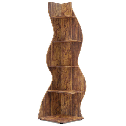 Tribesigns Corner Shelf, Modern , Stylish Corner Small Bookcase Storage Rack Plant Stand