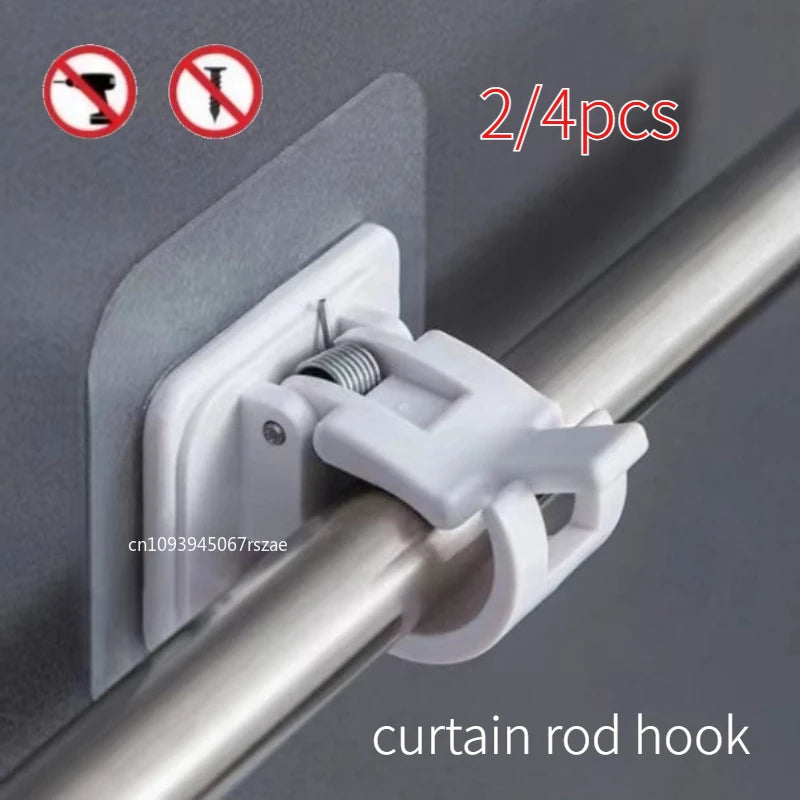 No Drill Curtain Rod Hooks Horizontal Bar