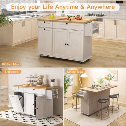 60" Rolling Kitchen Island