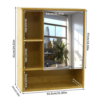 Bamboo Bathroom Vanity Mirror Medicine Cabinet