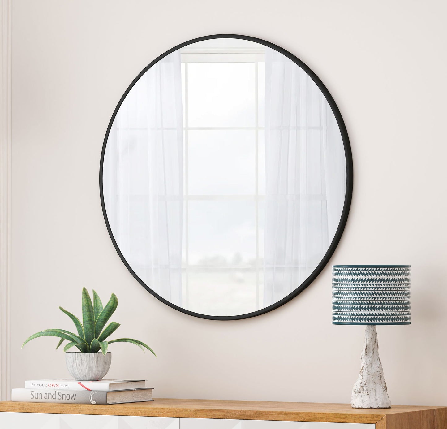 Metal Framed Circle Mirror