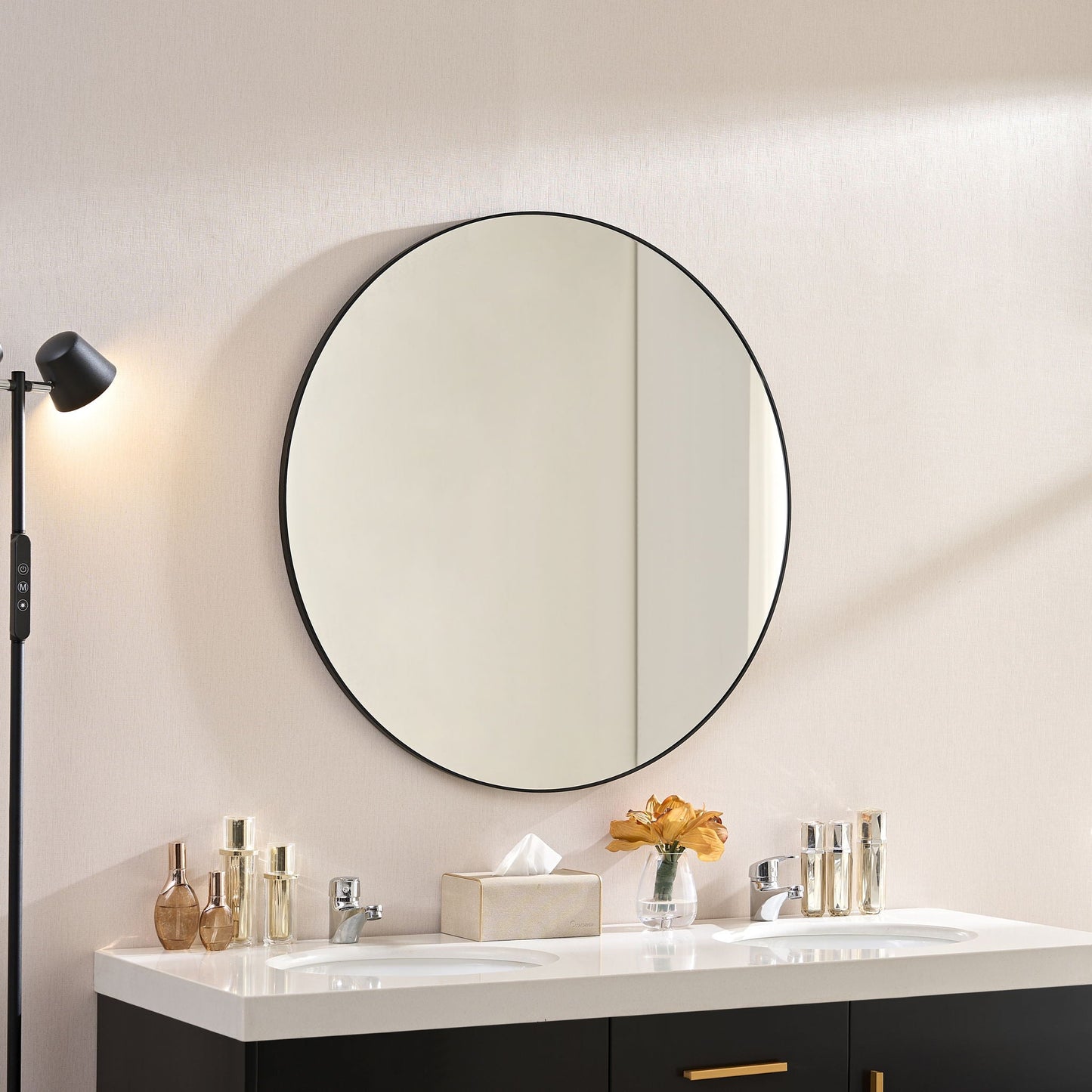 Circular Framed Wall Mirror