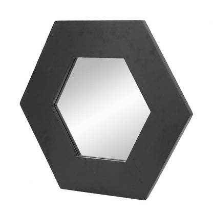 Hexagon Natural Wood Frame Mirror
