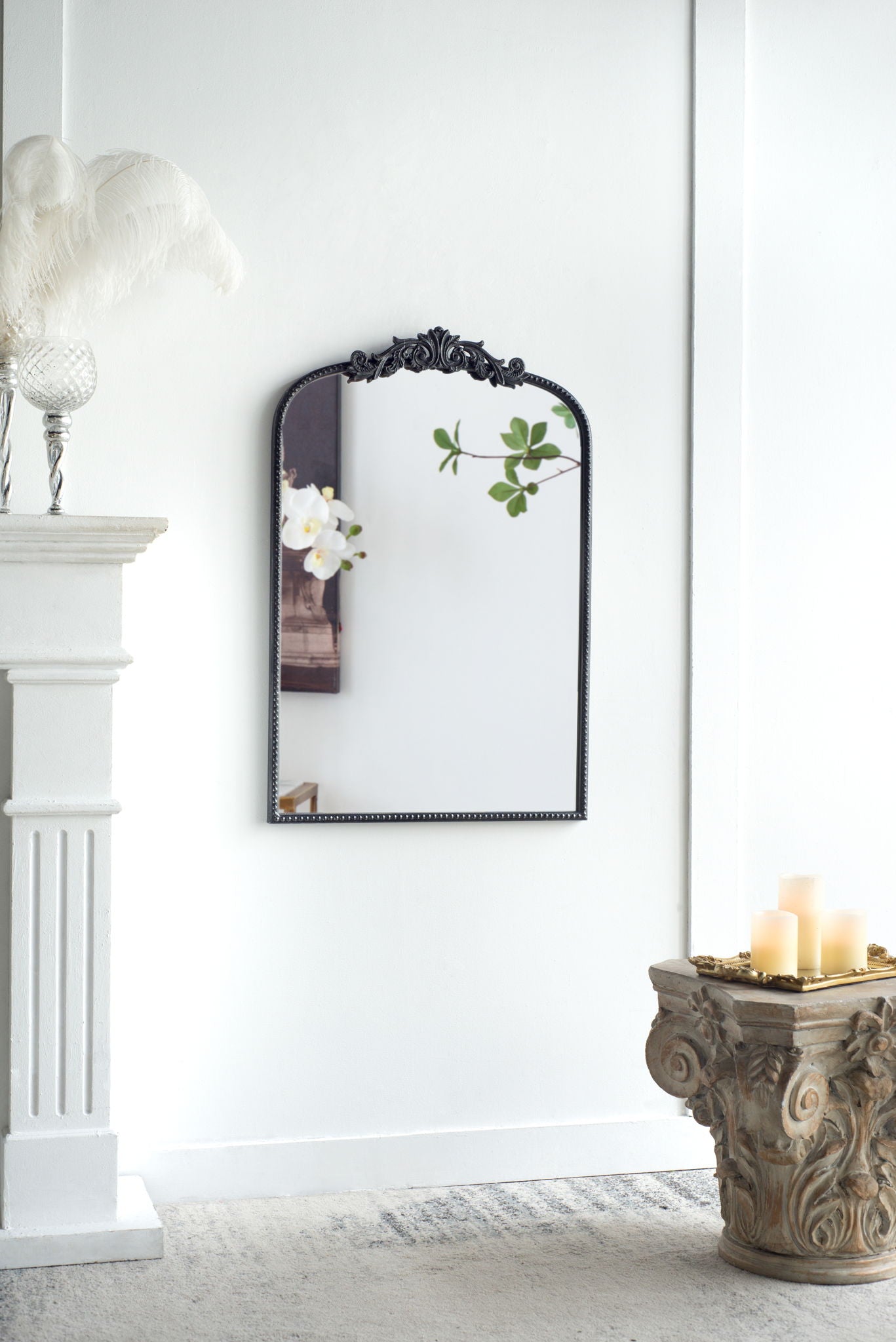 Baroque Inspired Arched Wall Mirror