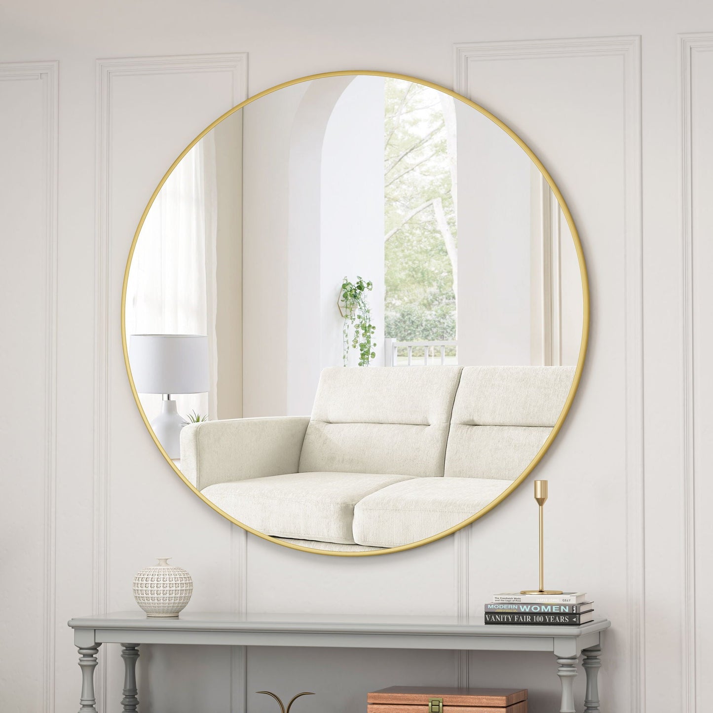 Metal Framed Circle Mirror