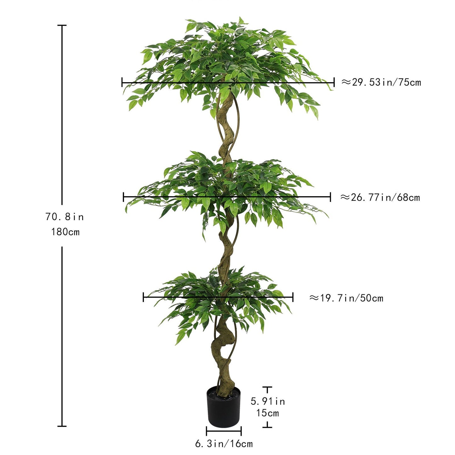 Artificial Ficus Tree With Pot