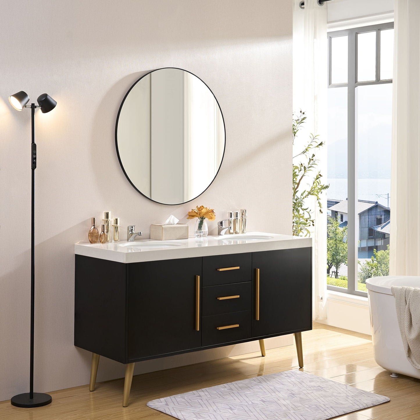 Circular Framed Wall Mirror