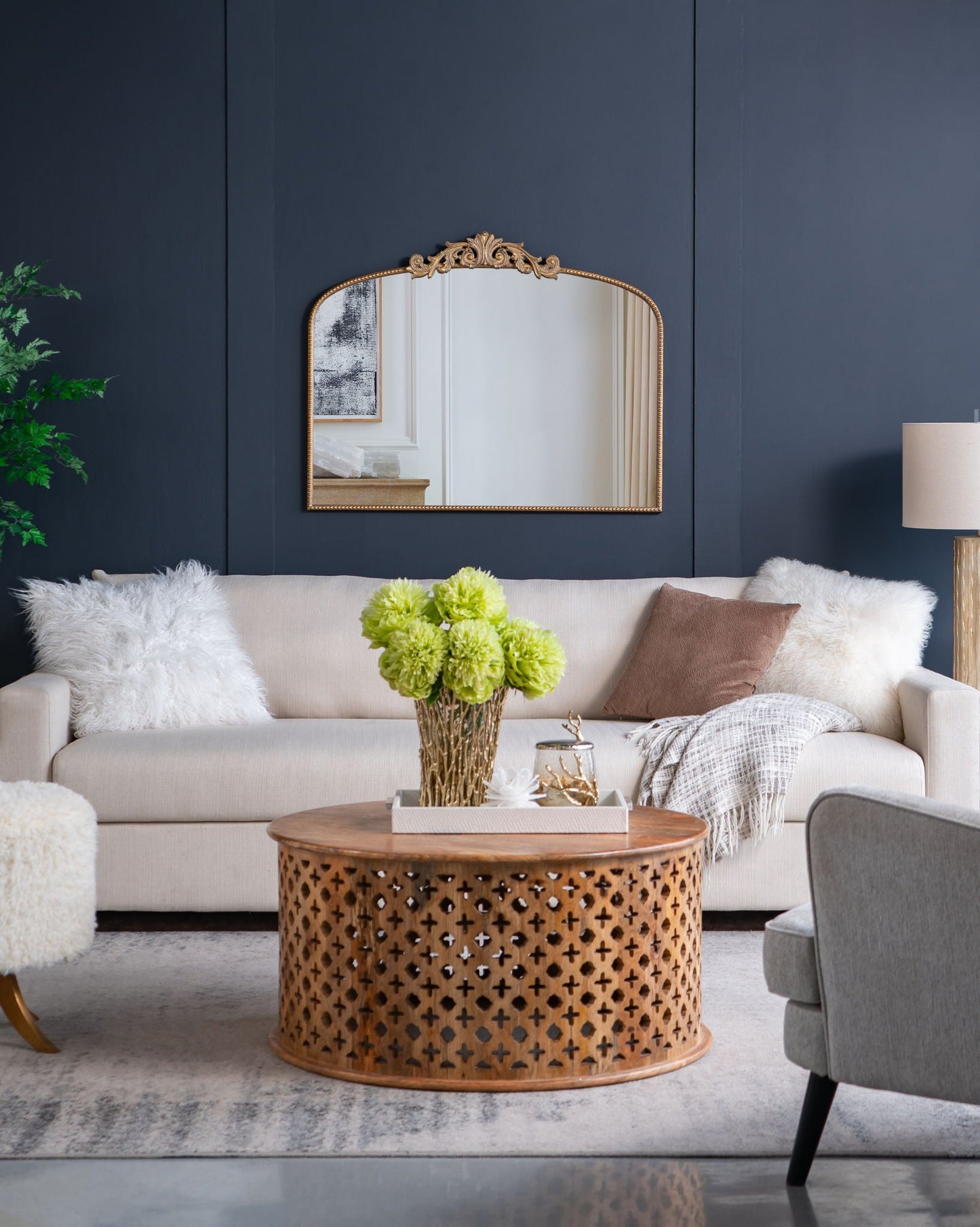 Baroque Inspired Arched Wall Mirror
